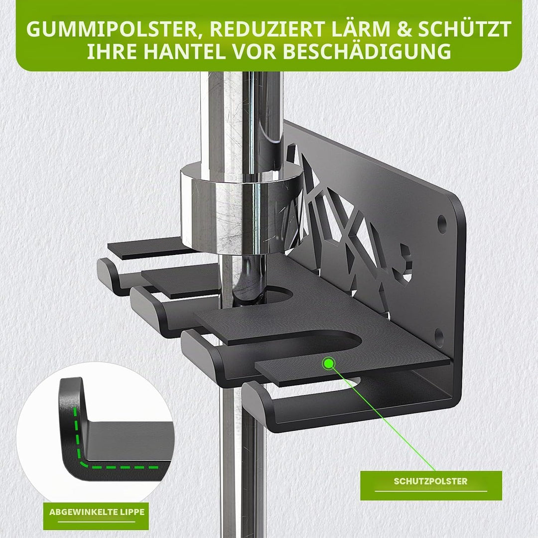 Kipika Vielseitiger Langhantelhalter zur Wandmontage mit Haken, Aufbewahrungsregal für Langhantelsta