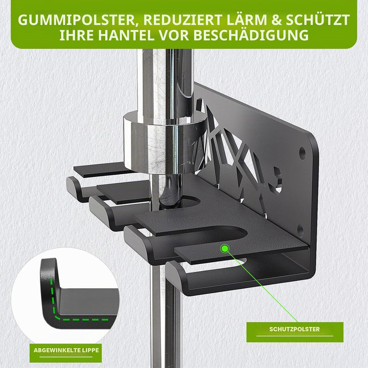 Kipika Vielseitiger Langhantelhalter zur Wandmontage mit Haken, Aufbewahrungsregal für Langhantelsta