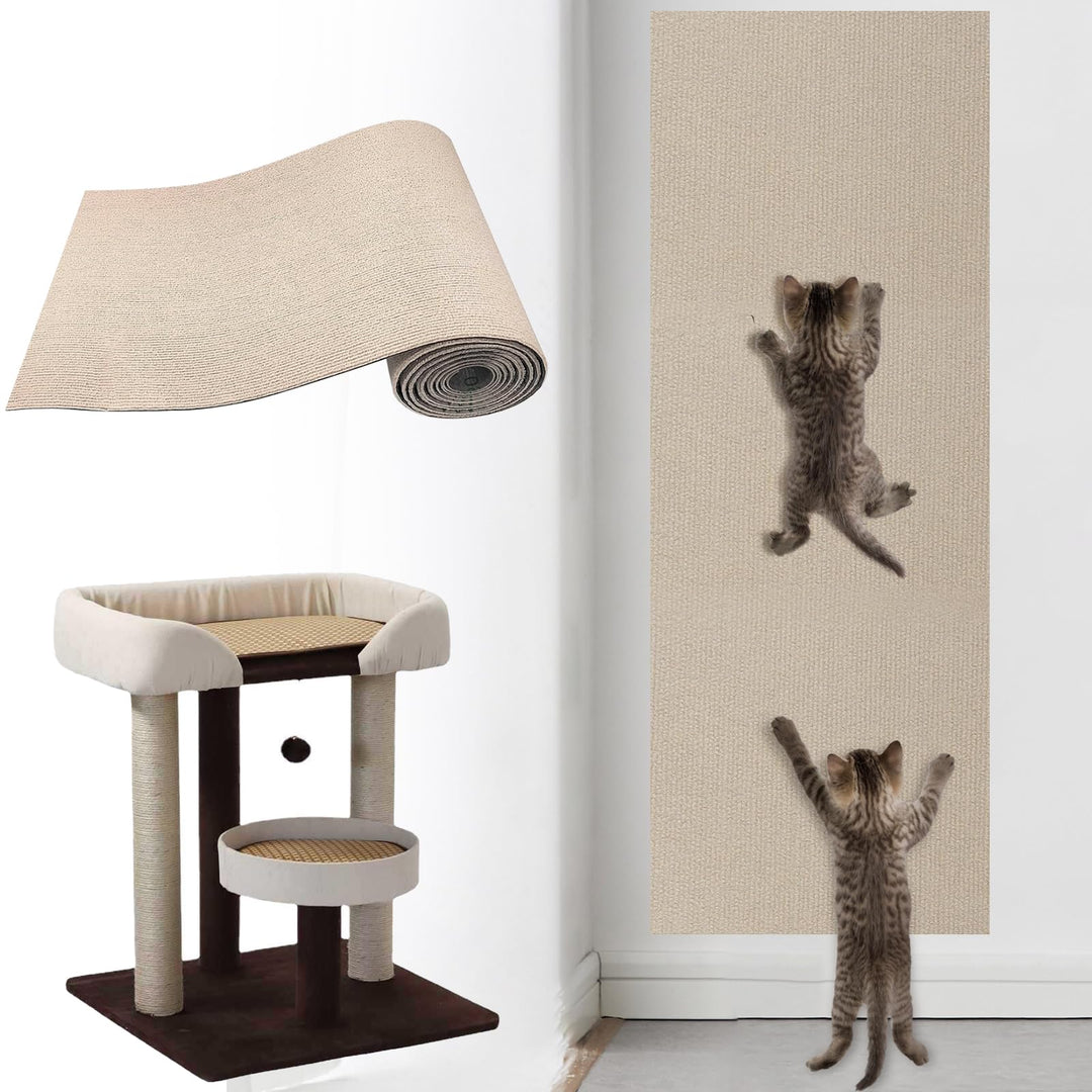 Selbstklebend Kratzbretter Khaki Katze Kratzteppich Katze Kratzmatte Katze Wand Teppich Katzen Kratz