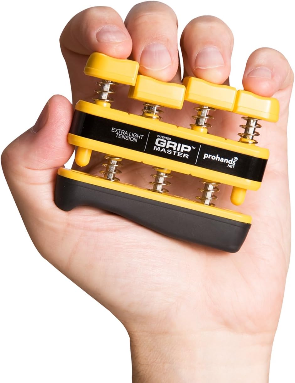 PROHANDS Gripmaster Handtrainer, Fingertrainer (Handgriffstärker), federbelastet, Finger-Kolben-Syst