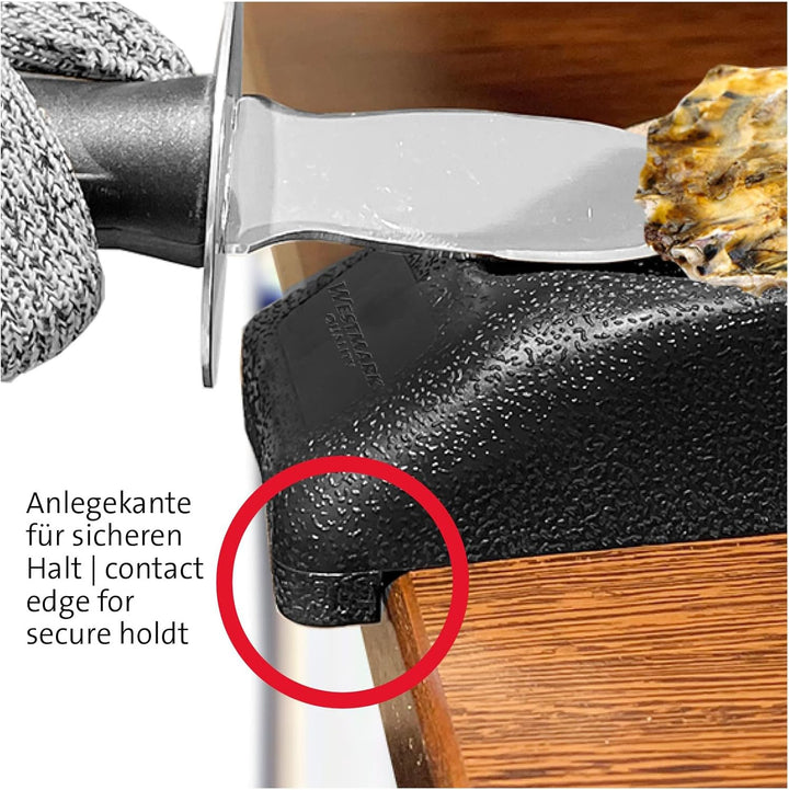 Westmark Austern-Set: 1 Austernbrecher, beidseitig geschliffene Klinge + 1 Austernhalter mit Anlegek