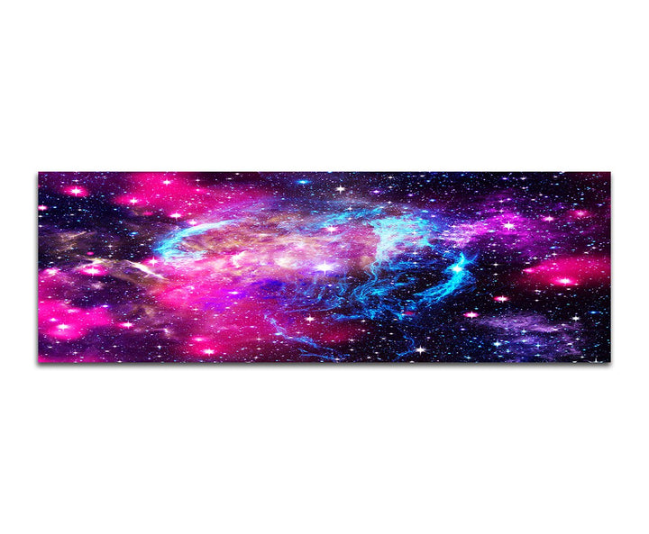 Paul Sinus Art Panoramabild auf Leinwand und Keilrahmen 150x50cm Sterne Lichter Weltraum abstrakt