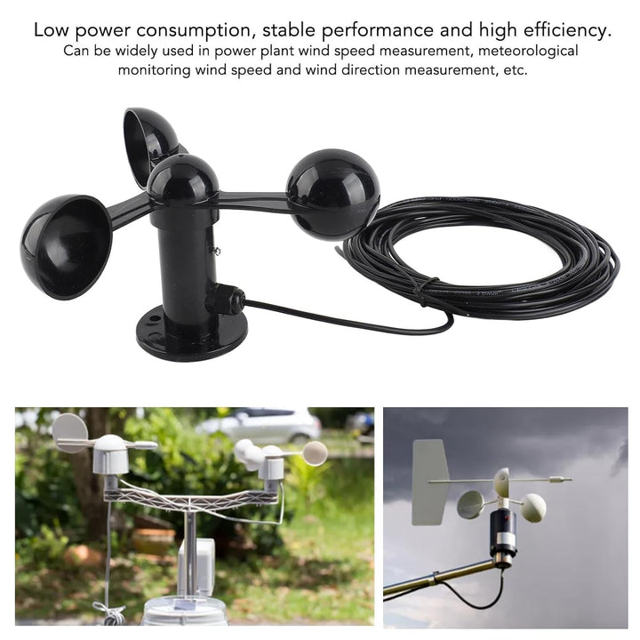 Windgeschwindigkeits-Überwachungssensor, Anemometer-Sensor, störungsfrei, 3 Tassen, Windgeschwindigk