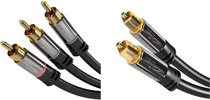 KabelDirekt - Komponentenkabel - 2m - (3x Cinch-Stecker-3x Cinch-Stecker, FullHD 1080i) - PRO Series