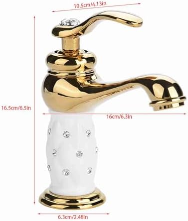 Wasserhahn Messing mit Diamant Heisses Kaltes Wasserhahn Waschbecken Ersatzteil für Badezimmer Küche