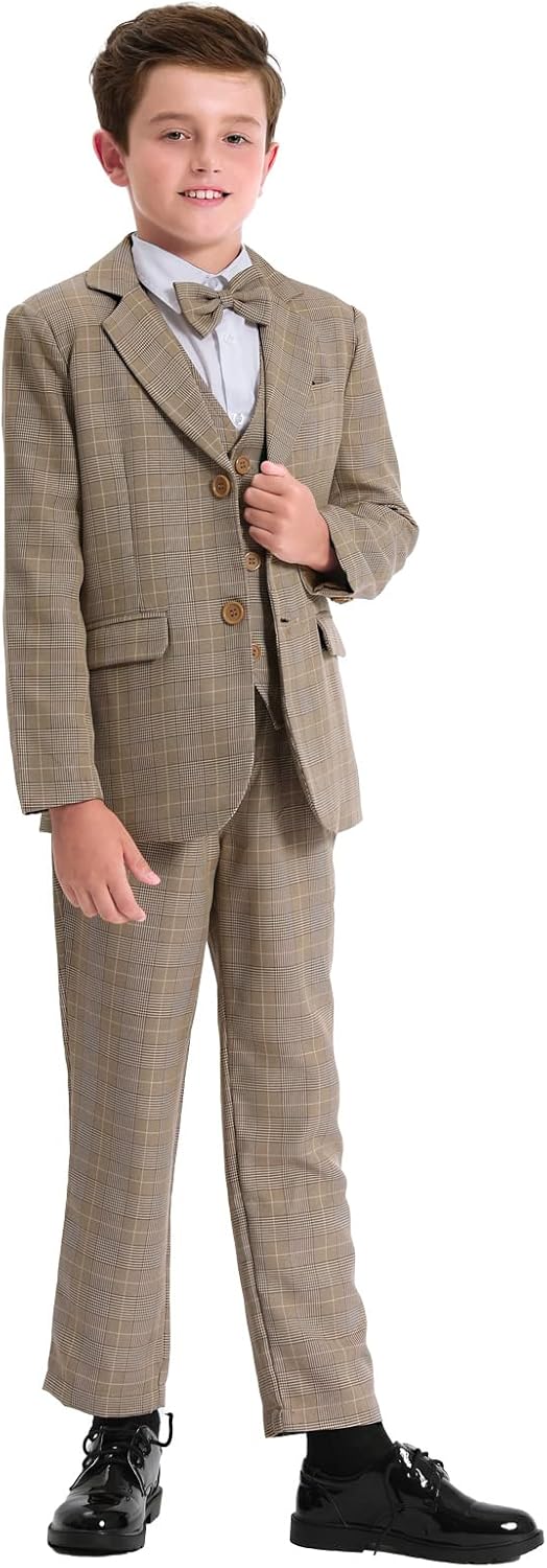 mintgreen Jungen Anzug Blazer 2PCS Gentleman Tuexdo Sätze Blazer + Hose + Fliege 5-12 Jahre 140-146