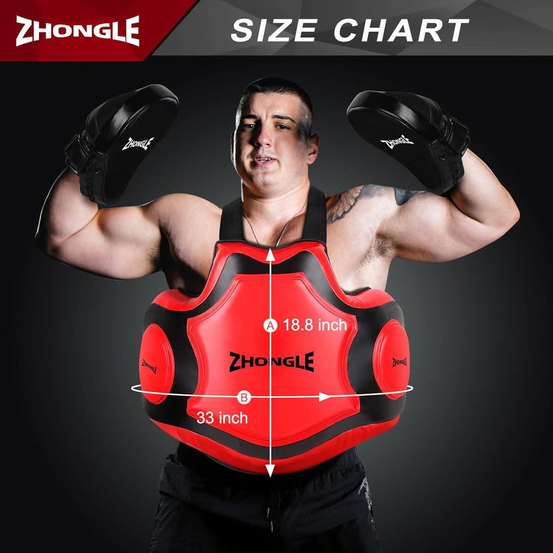ZHONGLE Professionelle Boxen Körperschutz, Coach's Boxingweste, Kampfsport Heavy Hitter Boxen Body P