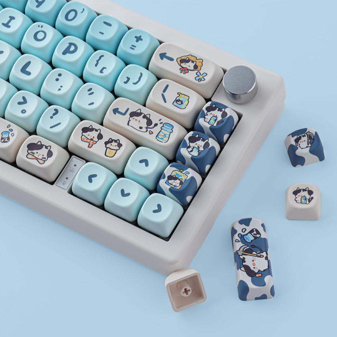JOMKIZ 142 Keys Keycaps,MOA Profile Keycaps Dye Sublimation Customized ANSI Layout Keycaps Set Compa