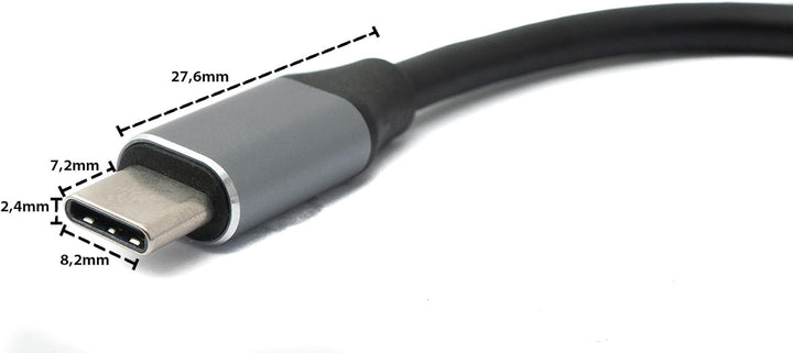 System-S HDMI Kabel 15 cm 4K Standard Buchse zu USB 3.1 Typ C Stecker Adapter in Grau