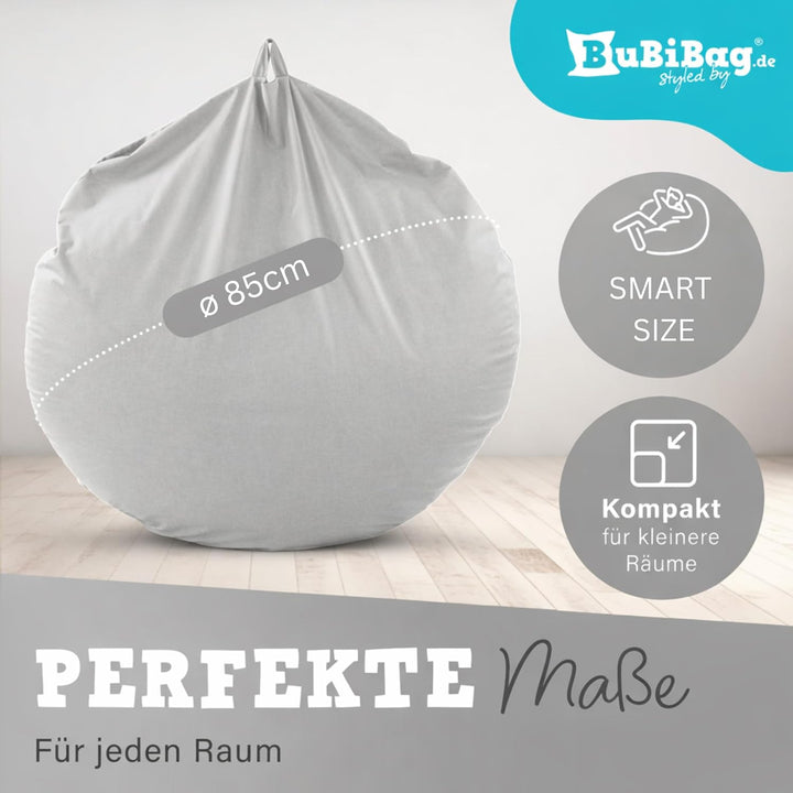BuBiBag 2in1 Sitzsack L - XXL mit Füllung für Kinder & Erwachsene, Gaming Beanbag & Bodenkissen für