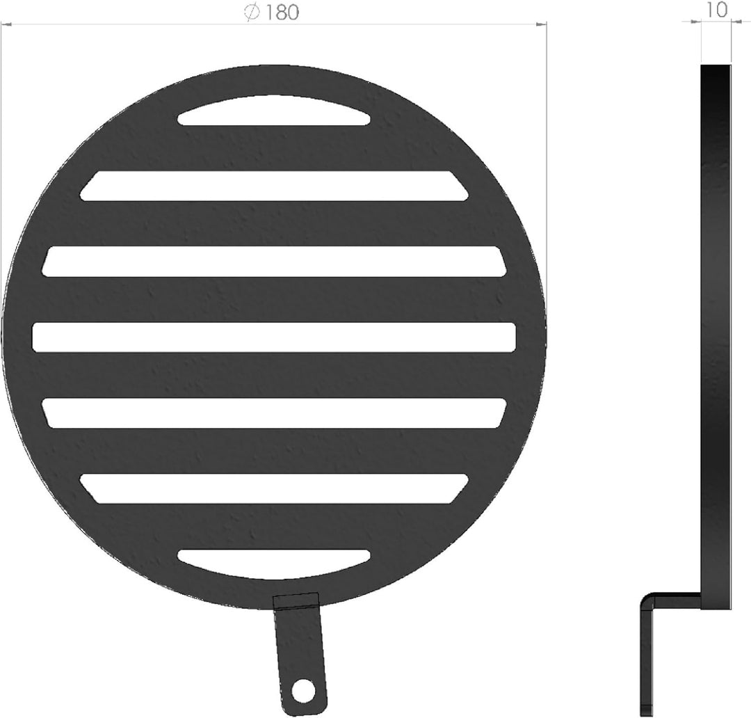Kaminrost/Ascherost Rund Ø 180 x 10 mm passend für Hark ** Kaminöfen inkl. Modellübersicht - Aschero