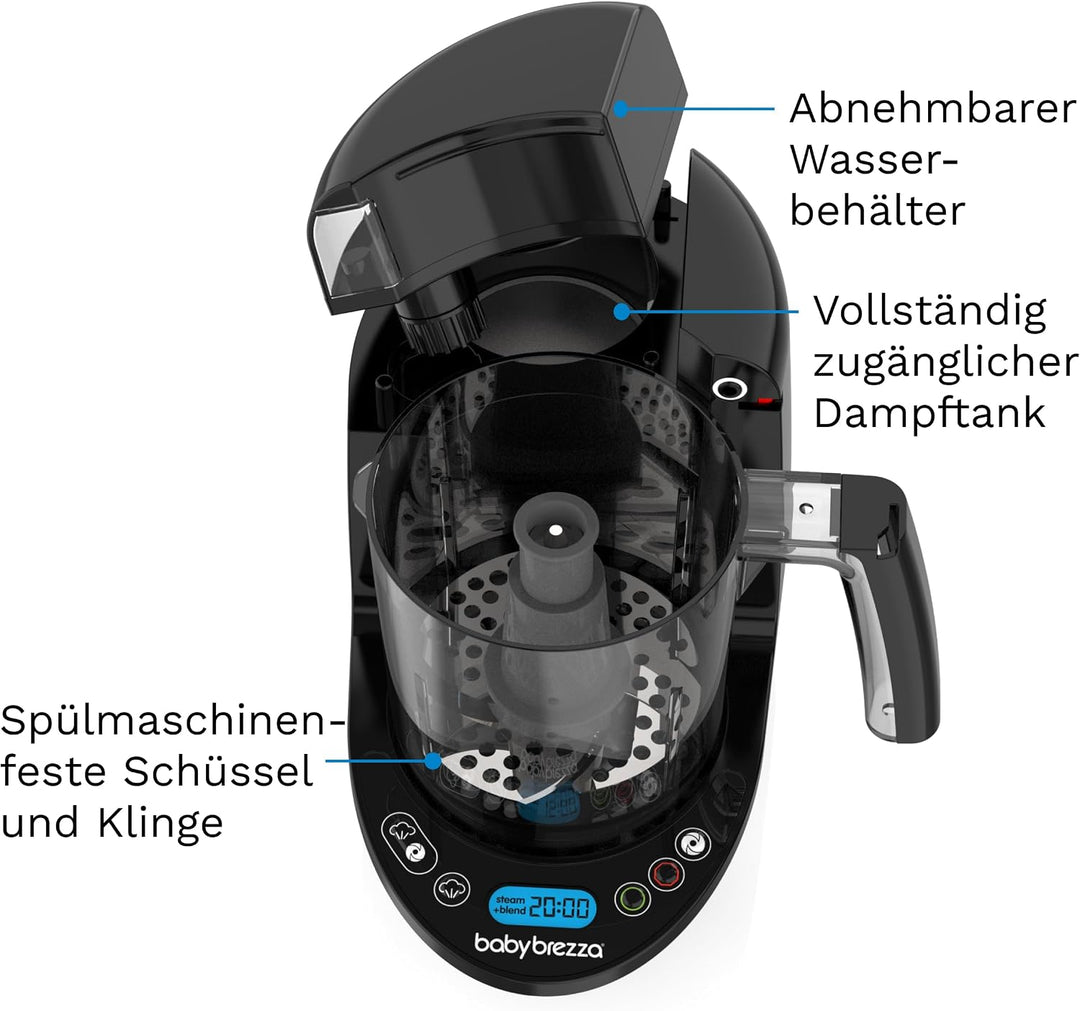 Baby Brezza Food Maker Deluxe – 3-in-1 Babynahrungszubereiter (Dampfgaren, Mixen, Kombi), 800 ml Bab