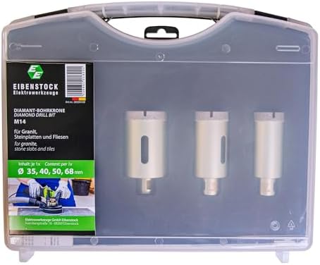 Eibenstock Fliesen-Bohrkronen trocken M 14, 4er-Set (Ø 35, Ø 40, Ø 50, Ø 68) EFB 68