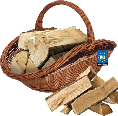 KOTARBAU® Weidenkorb für Kaminholz Holzkorb für Kaminholz Weide mit Henkel Kaminholzkorb Weide Holzk