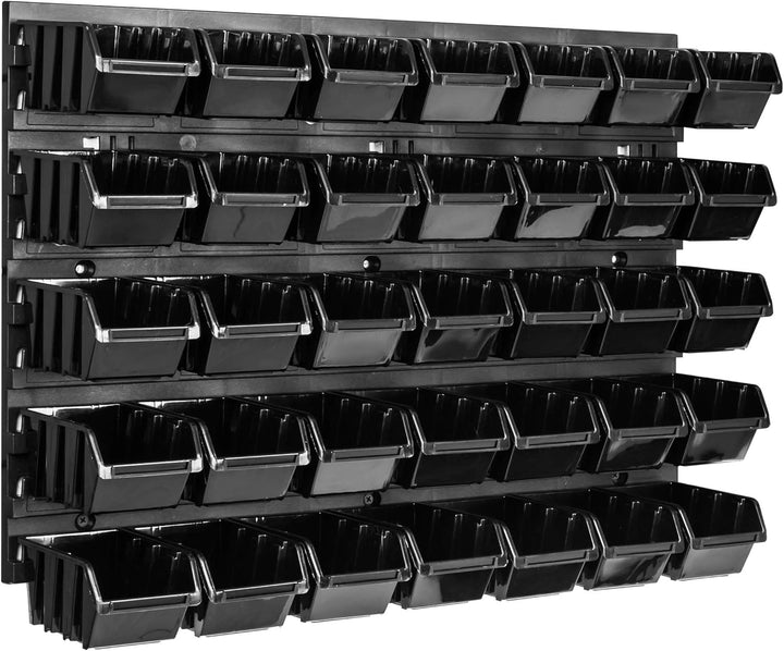 Lagersystem Wandregal 576 x 390 mm , 35 stck. Box , Stapelboxen Schüttenregal Sichtlagerkästen , Ext
