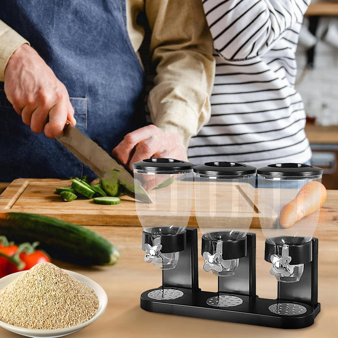 Müslispender - 2 L Müslispender Dreifach Cerealienspender Cornflakes Spender Müsli Dispenser Getreid