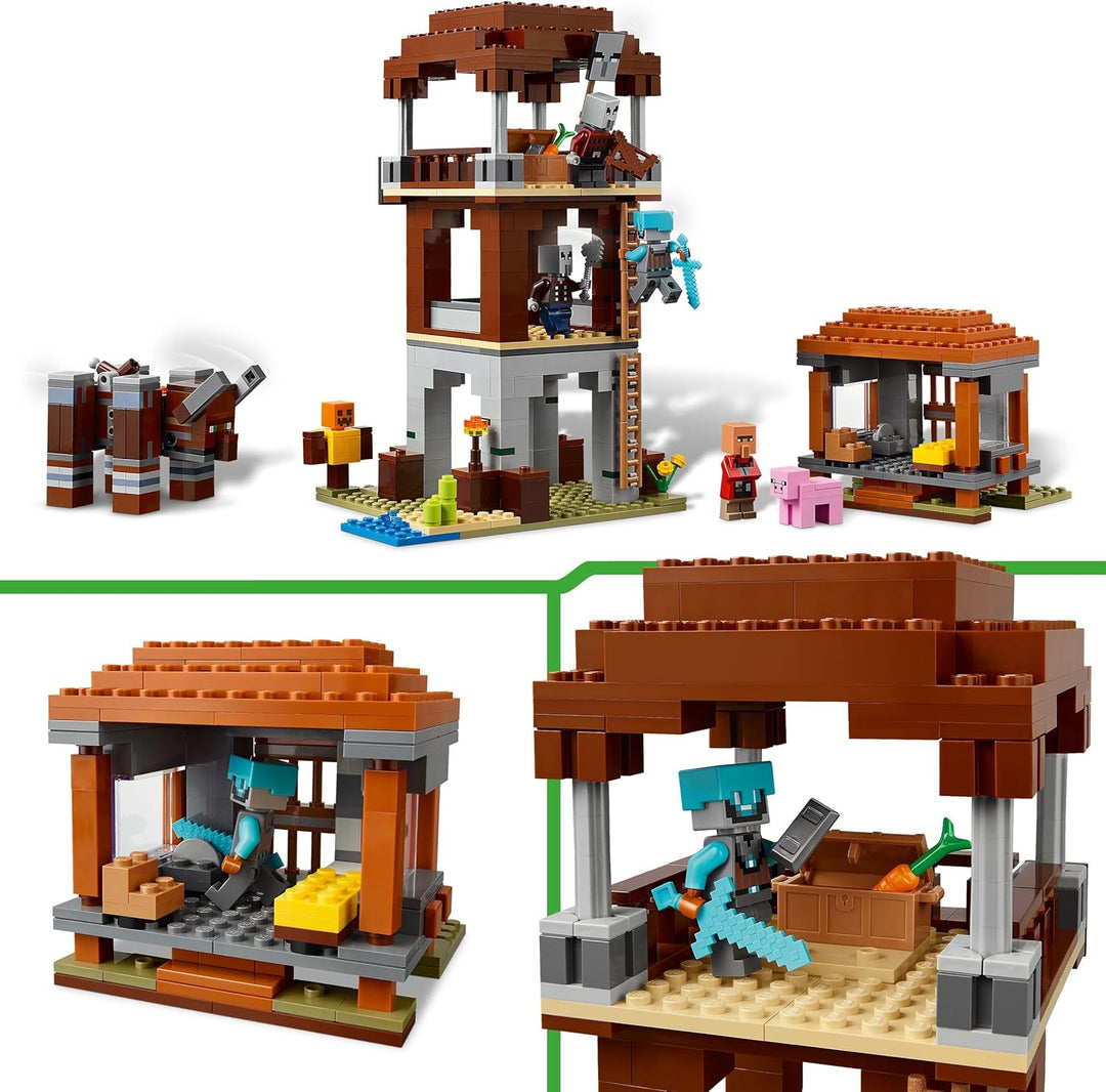 LEGO Minecraft EIN Verwüster am Plünderer-Aussenposten - Gaming Spielzeug für Kinder - Minifigur mit
