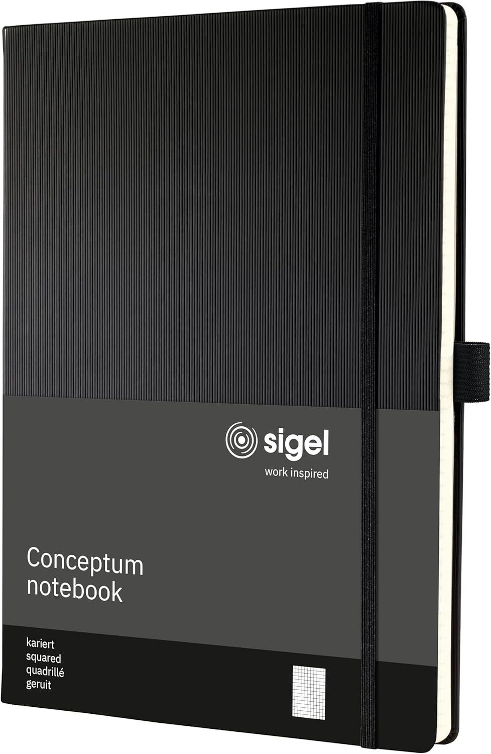 SIGEL CO115 Premium Notizbuch kariert, A4+, Hardcover, schwarz - Conceptum A4+ kariert schwarz, A4+