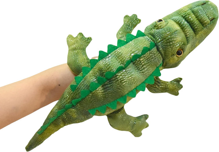 lilizzhoumax Krokodil Handpuppe Kuscheltier – Plüsch-Kasperlepuppe mit beweglichem Maul, Lustiges St
