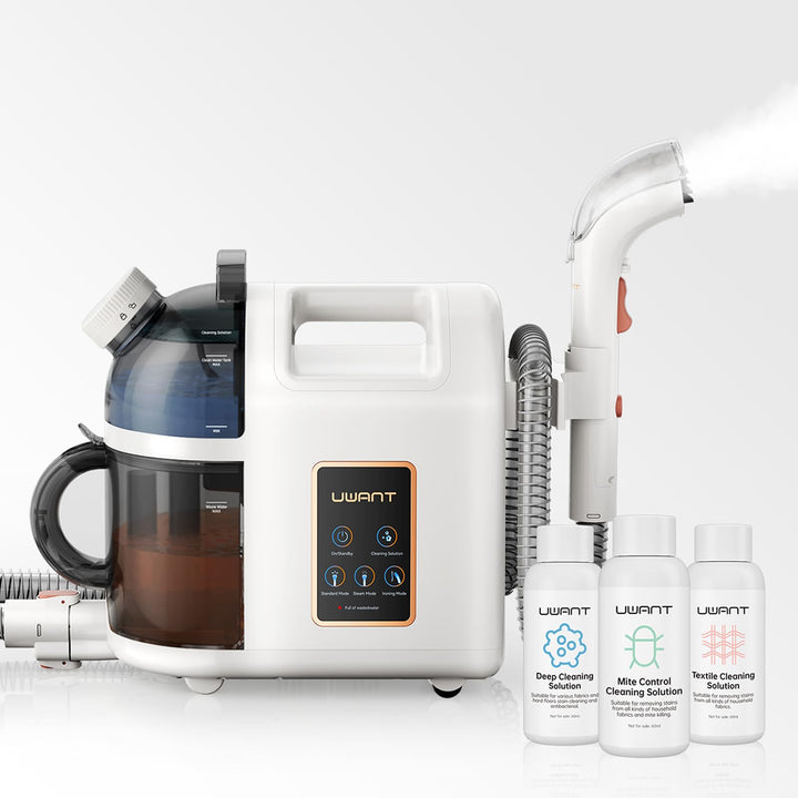 uwant B200, Polsterreiniger Gerät, 1900W | Dampft, Schrubbt und Saugt | Für Teppiche, Sofas, Vorhäng