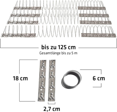 Gardigo® Taubenabwehr Spirale I 12 Spiralen je 125cm, Gesamtlänge 15m | Vogelabwehr Spirale aus Edel