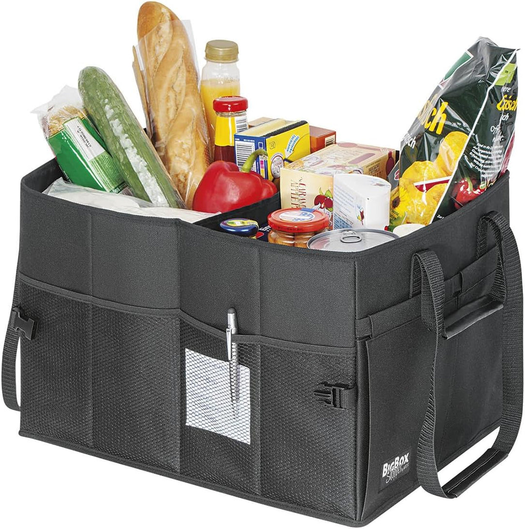WEDO BigBox Shopper L – kompakte Kofferraumtasche 47 L, faltbar, 100 kg Traglast, Polyester, mit Inn
