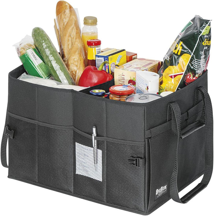 WEDO BigBox Shopper L – kompakte Kofferraumtasche 47 L, faltbar, 100 kg Traglast, Polyester, mit Inn