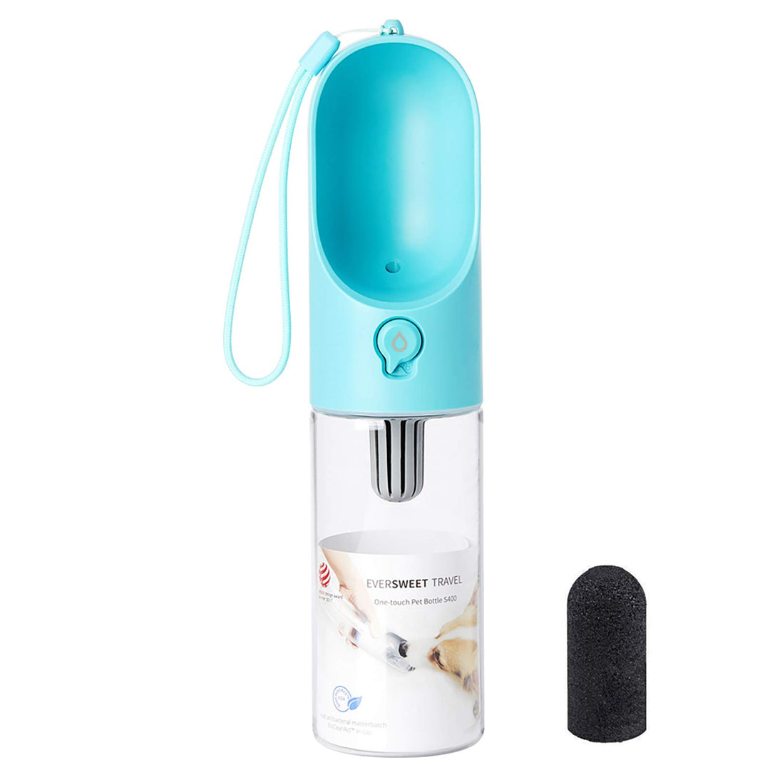 PETKIT P008 EVERSWEET Hundetrinkflasche für unterwegs, Leckdichte Outdoor Trinkflasche - 400ml Blau,