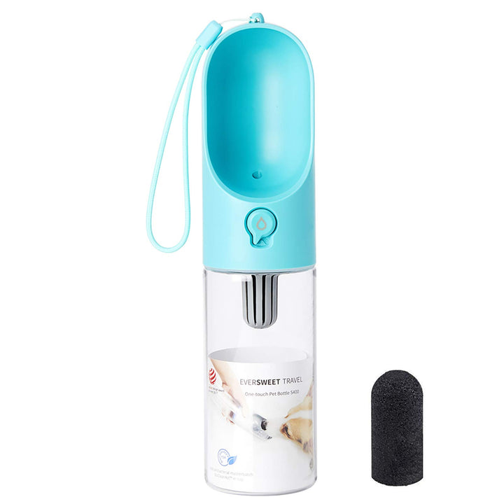 PETKIT P008 EVERSWEET Hundetrinkflasche für unterwegs, Leckdichte Outdoor Trinkflasche - 400ml Blau,