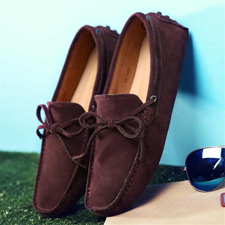 Jamron Herren Weich Wildleder Fahrschuhe Halbschuhe Handgefertigt Moccasin Slippers Grosse Grösse 40