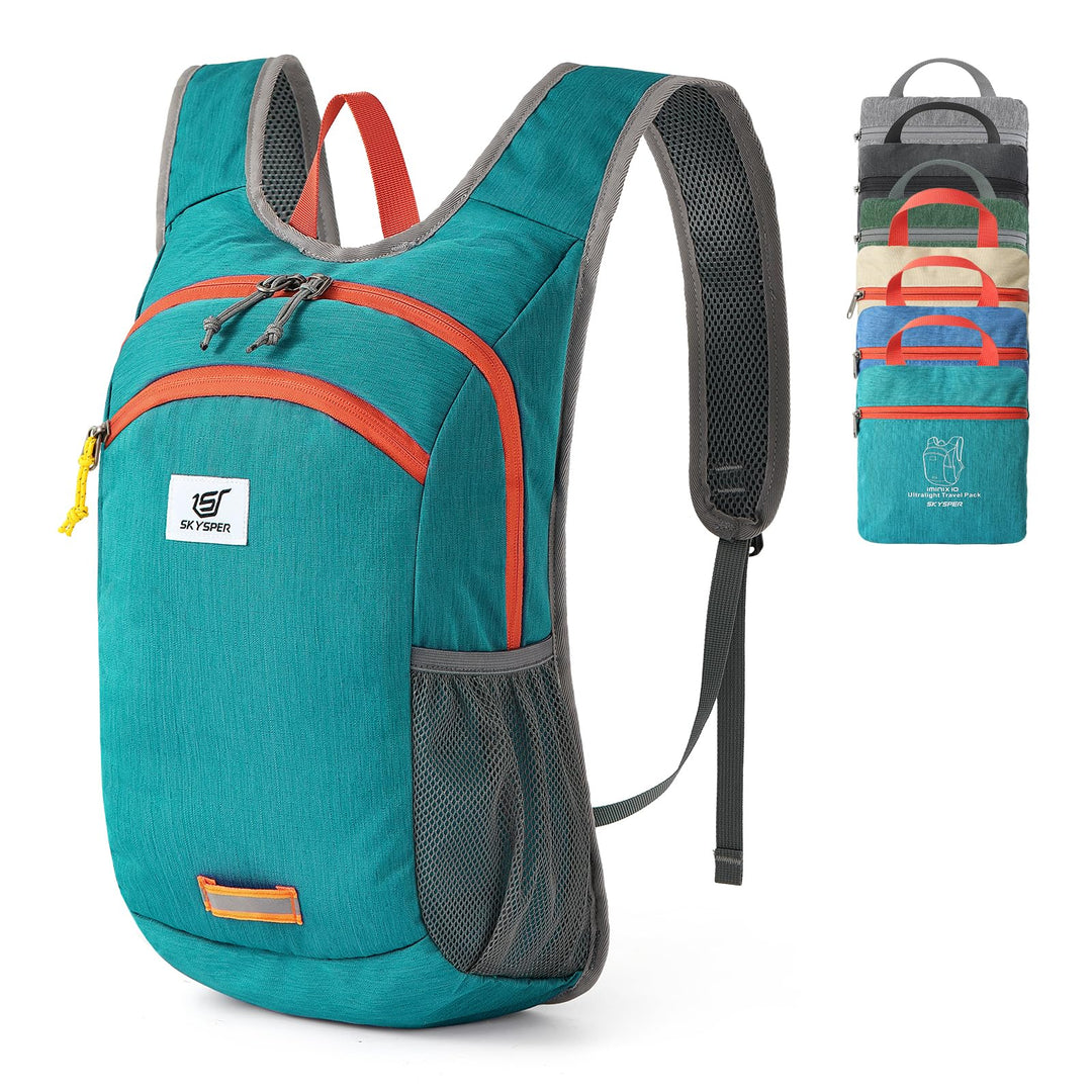 SKYSPER Faltbarer Rucksack 10L Klein Ultraleicht Tagesrucksäcke Wanderrucksack Reisenrucksack Trekki