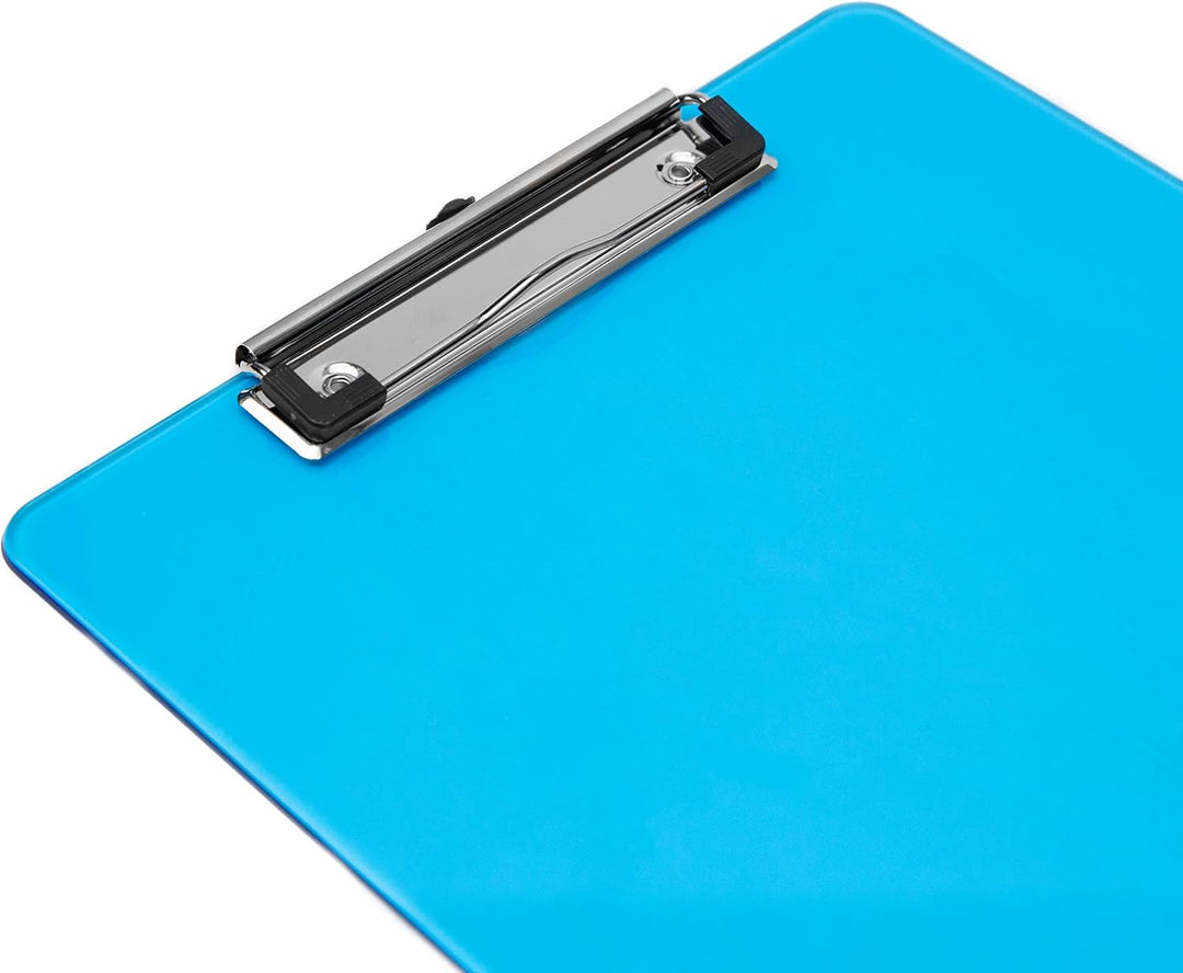 Kunststoff-Klemmbrett mit Metallclip | Plastik-Clipboard-Set nach Farben sortiert | Stabile Schreibu