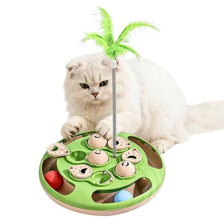 Interaktives Katzenspielzeug für Den Innenbereich, 3-in-1 Katzen Spielzeug mit Federn Spielzeug Bäll