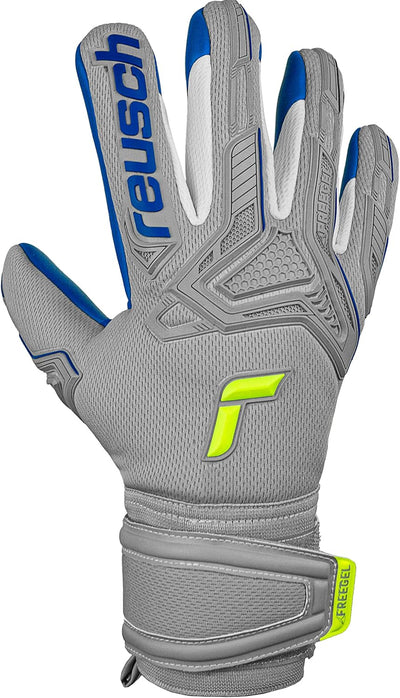 Reusch Herren Attrakt Freegel Unisex Torwarthandschuhe mit Innennaht Schnitt und Grip Silver Belag,