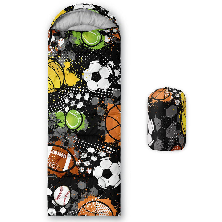 HOSIMA Schlafsack mit Fussball, für Kaltes Klima, für Erwachsene, Mädchen und Jungen, wasserdicht, f