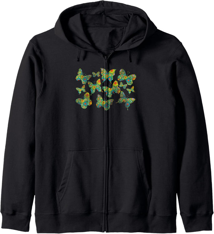 Niedliche Blumen Schmetterlinge Kapuzenjacke