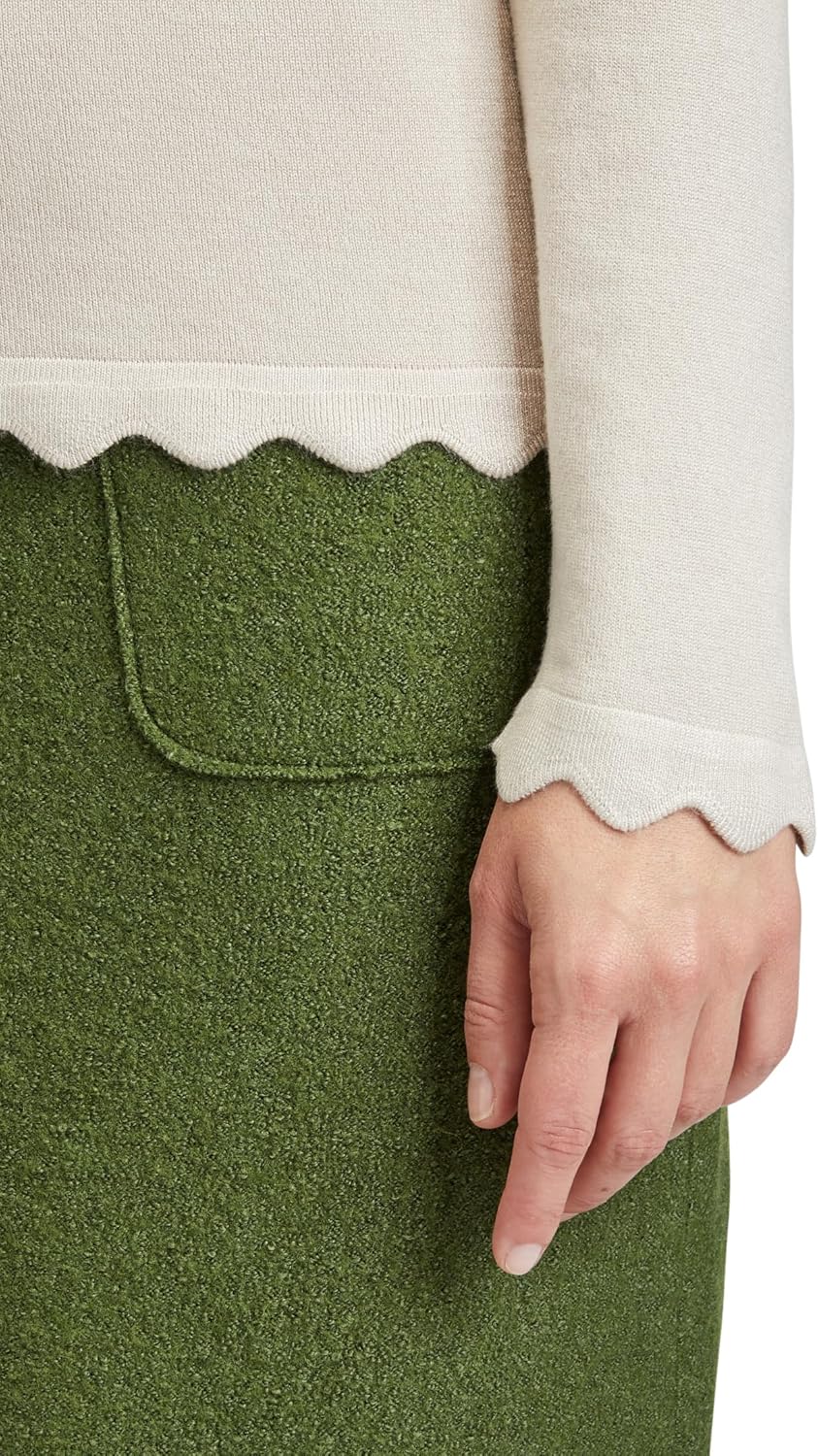 Betty Barclay Damen Feinstrickpullover mit Wellenstruktur, Beige