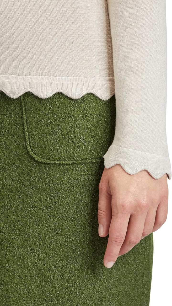 Betty Barclay Damen Feinstrickpullover mit Wellenstruktur, Beige
