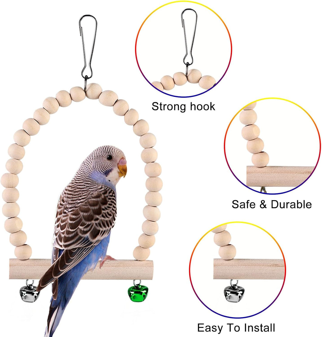 9 Stück Vogelspielzeug - Papageienspielzeug, Vogelkäfig Schaukelspielzeug, Kauspielzeug Vögel Spielz