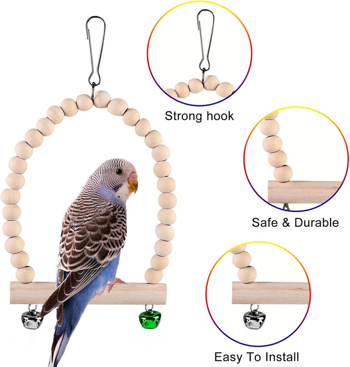 9 Stück Vogelspielzeug - Papageienspielzeug, Vogelkäfig Schaukelspielzeug, Kauspielzeug Vögel Spielz