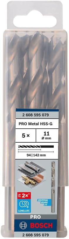 Bosch Accessories Bosch Professional Metallbohrer HSS-G geschliffen (5 Stück, Ø 11 mm) Durchmesser: