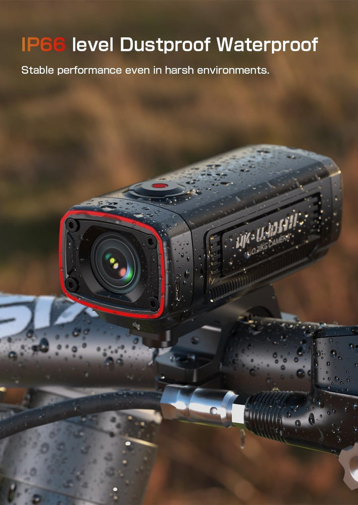 AKEEYO AKY-710S Motorrad-/Fahrradkamera 4K 28fps, 2K 55fps, Weitwinkel 142°, IP67, 5MP, Loop & Emerg