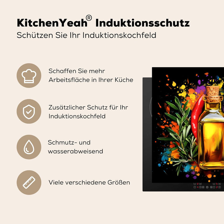 Herdabdeckplatte 90x52 cm Einteilig Ceranfeld Abdeckplatte für Induktionsschutz Ceranfeldabdeckung V