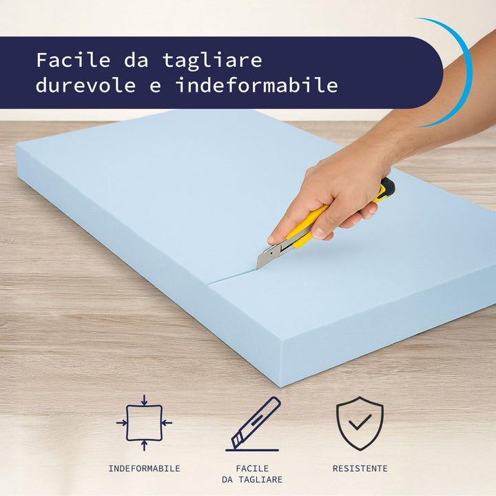 Cortassa Schaumstoff Dichte T35 Hellblau 200 x 100 5 cm Beige, Beige