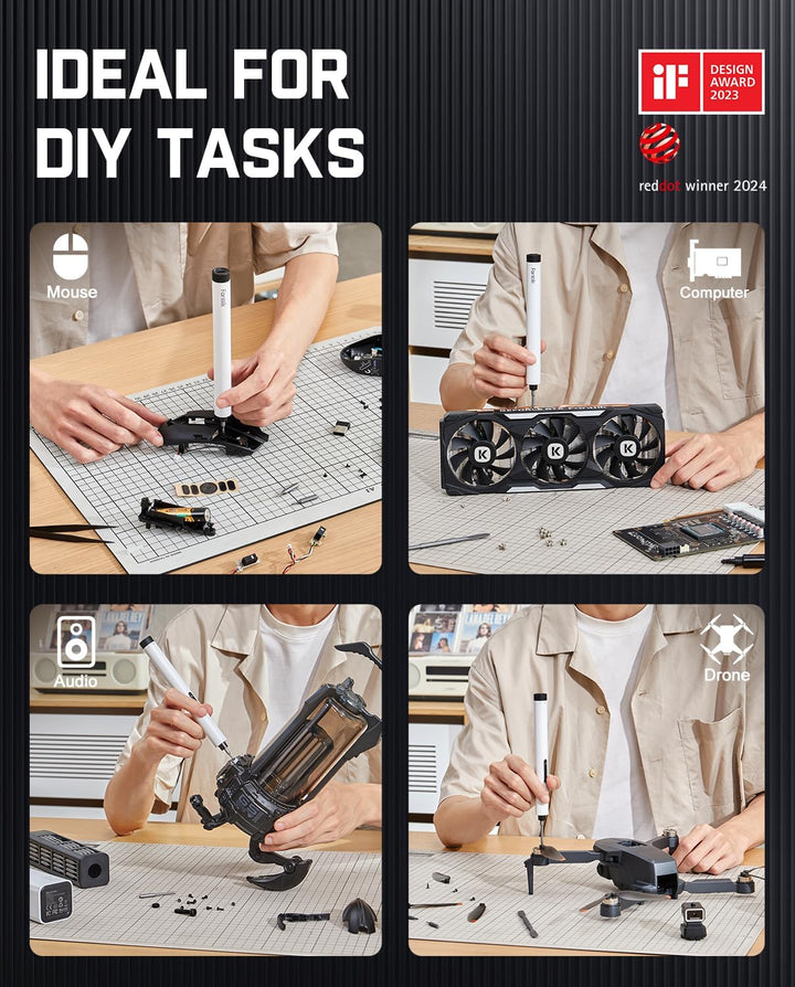 Fanttik E1 MAX Mini Elektro Schraubendreher Set, 50 in 1 Magnetische Präzisions- Kit, 2 Gänge Drehmo
