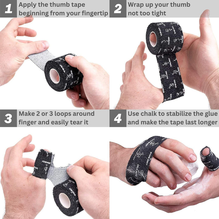 WARM BODY COLD MIND Hook Grip Tape für Gewichtheben - Baumwolle Weightlifting Thumb Tape für Powerli