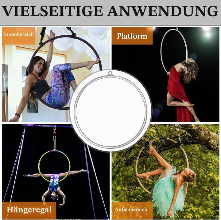 DASKING Aerial Hoop, Lyra Hoop Set Edelstahl 85cm/90cm Single Point Hoops Circus für Anfänger Profis