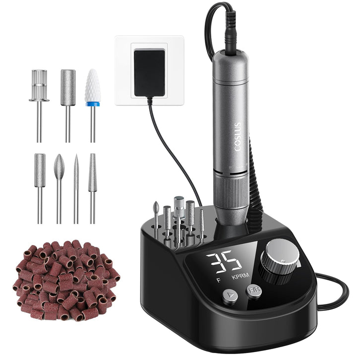 COSLUS E50 Nagelfräser Professionell Set 35000 U/min: Nagelfräser für Gelnägel Elektrische Nagelfeil