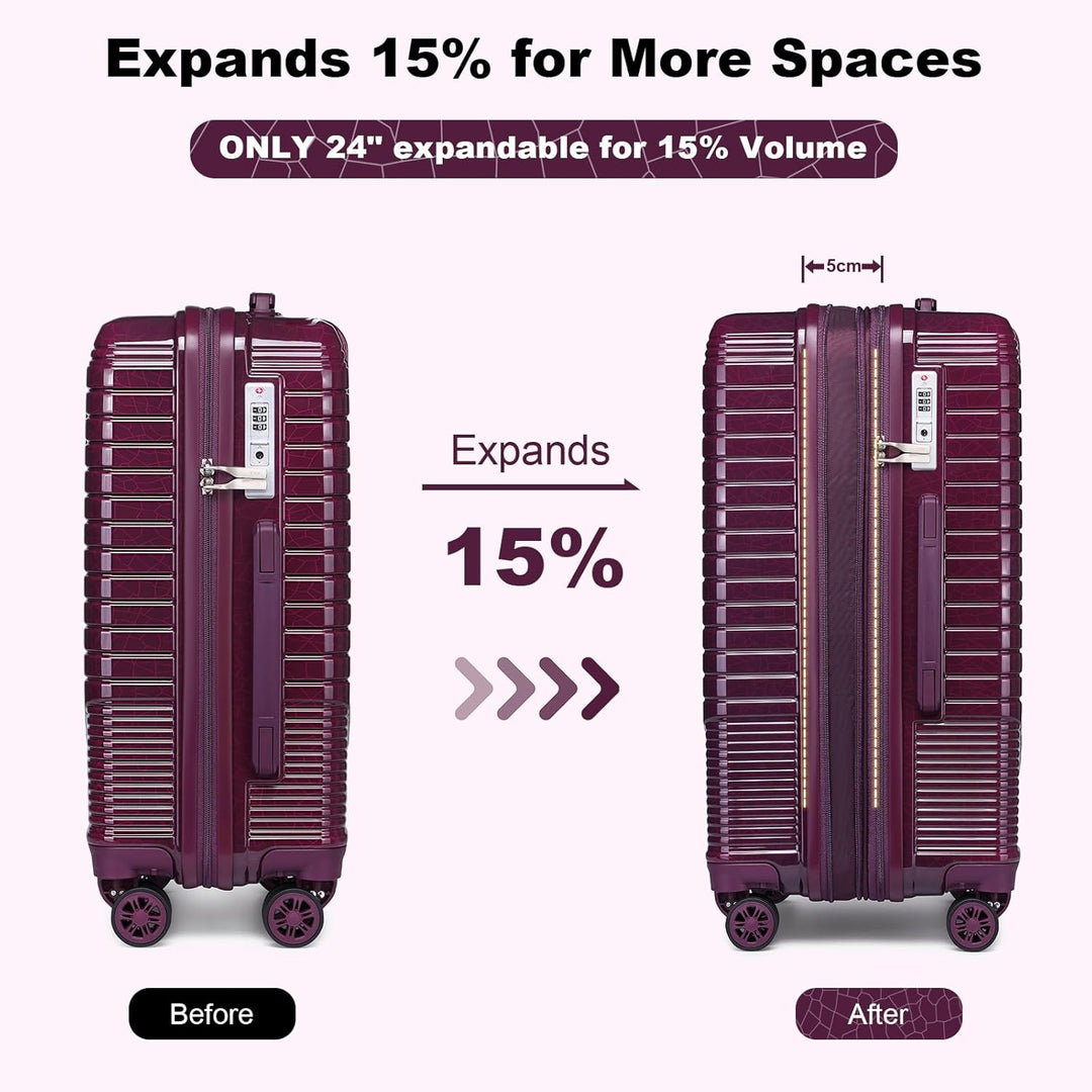Sea choice Kofferset 4 Teilig Hartschalen Rollkoffer PC Handgepäck Set Beautycase (Nur L Koffer Erwe