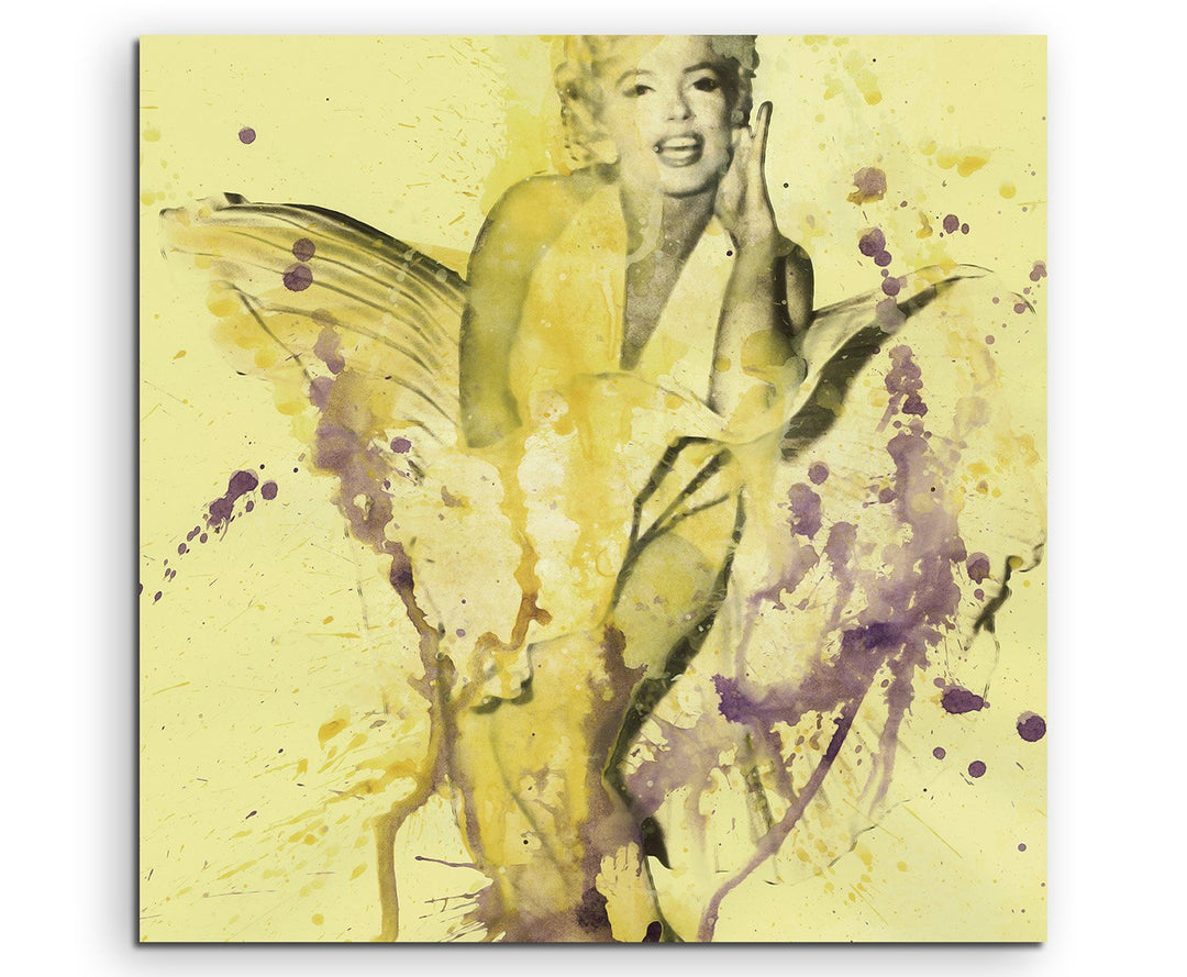 Marilyn_Monroe_V_60x60cm Splash Art Paul Sinus Aquarell, Gemälde, Kunstbild auf Leinwand